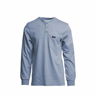 Lapco Flame Resistant Medium Blue Henley Long Sleeve Tee 